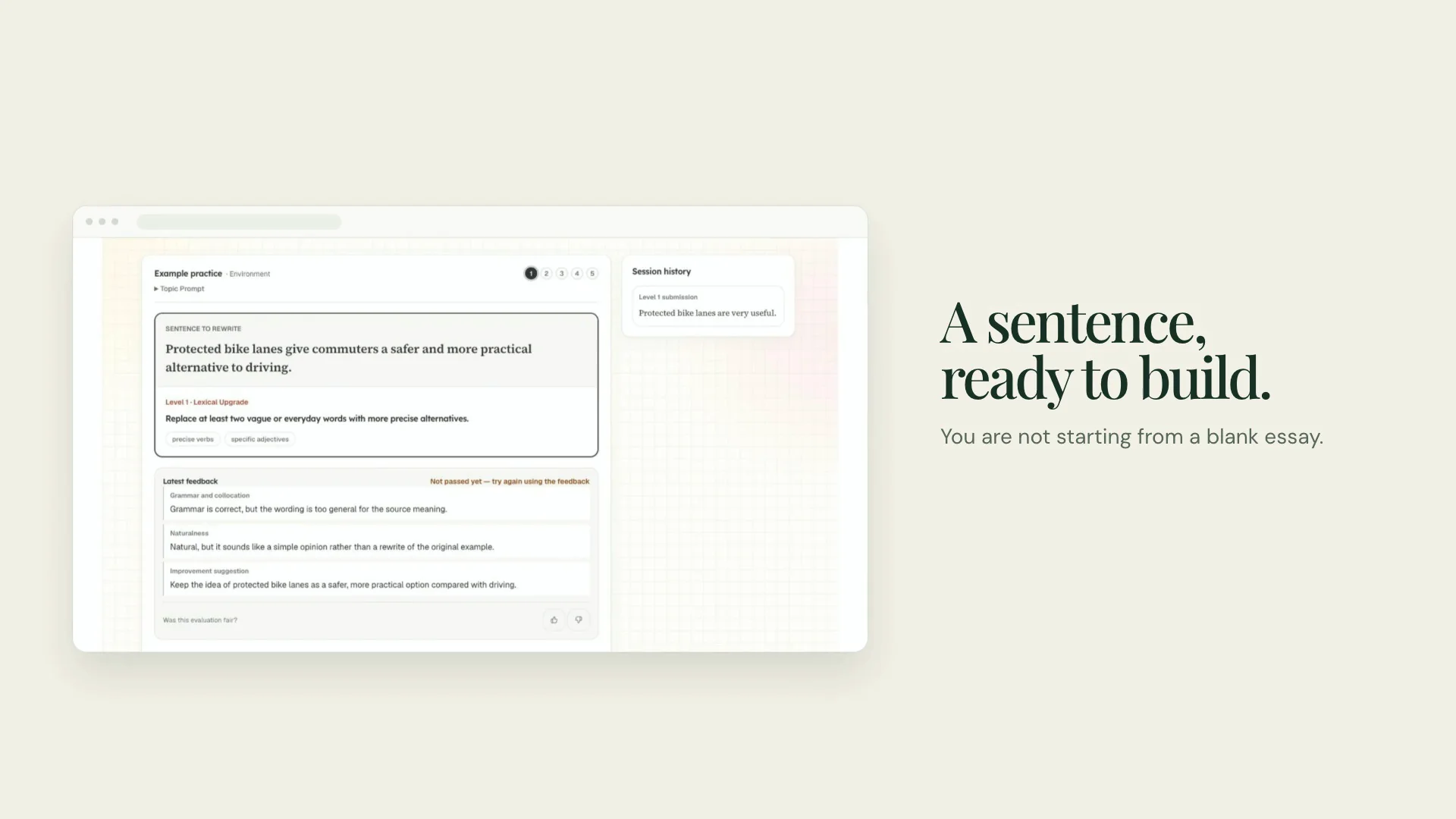 Otonna sentence practice demo with guided feedback
